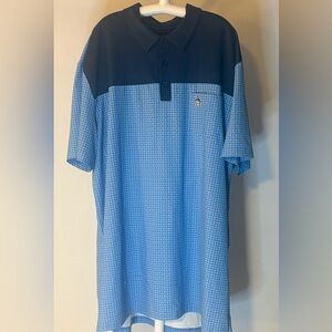 Original Penguin Men's Two-Tone Blue Golf Shirt